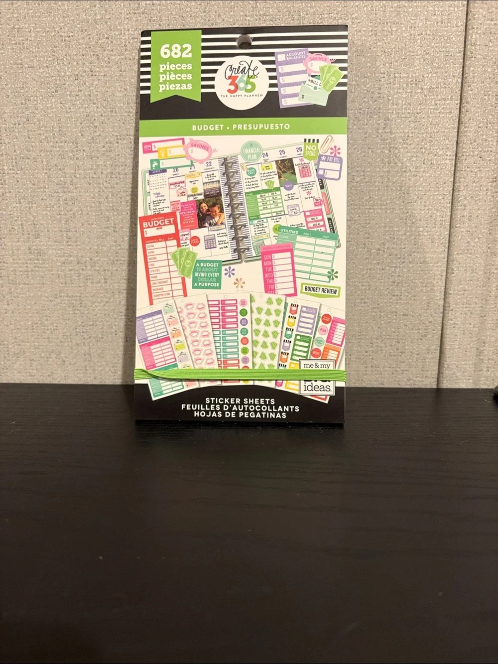 Budget Sticker Sheets - Green/Pink